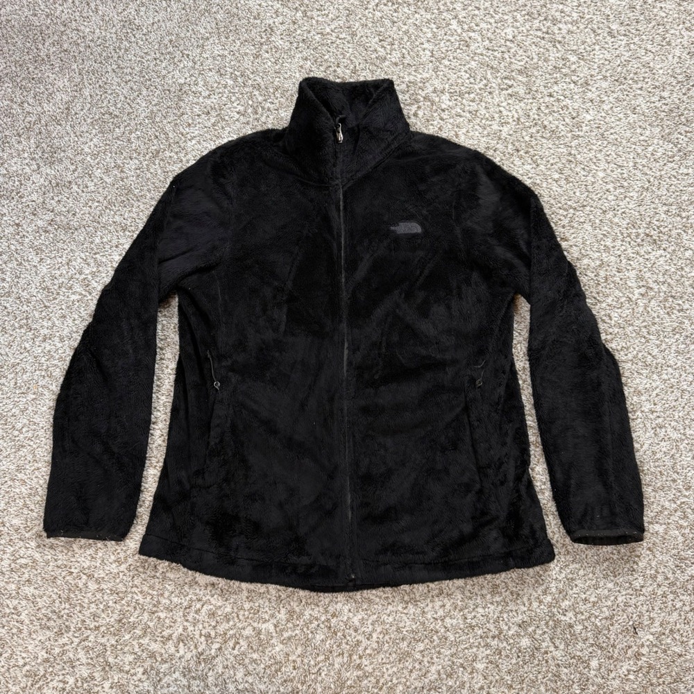 The North Face Osito Fleece Jacket Women's XL Black Full Zip Mock Neck Soft Warm